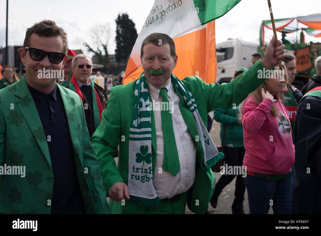 Birmingham, UK. 12 mars 2017 - Le jour de la Saint Patrick. Parade à Birmingham. Credit : Slawomir Kowalewski/Alamy Live News Banque D'Images