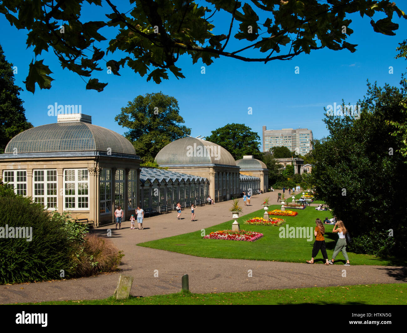 Sheffield Botanical Gardens Pavilion dans le soleil de l'été, tourné le 29 août 2016 Banque D'Images