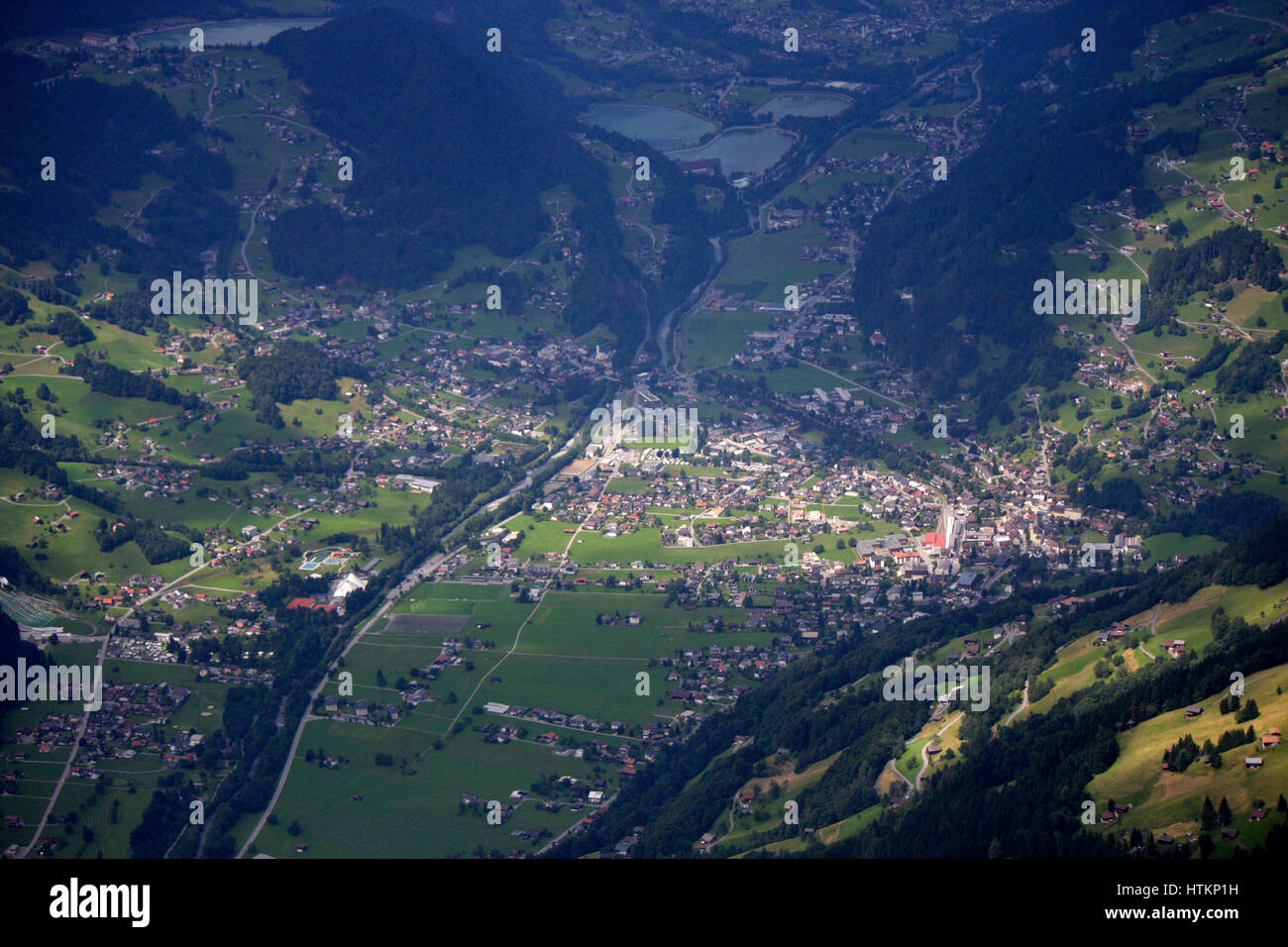 Luftbild : Schruns, Montafon, Vorarlberg, Oesterreich. Banque D'Images