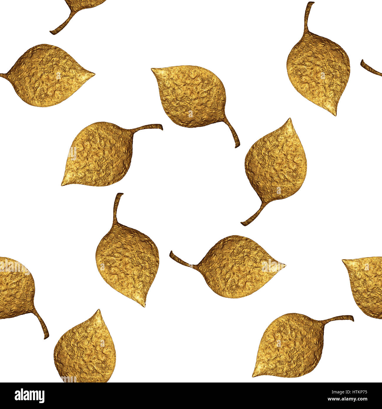 Motif feuilles. Peint à la main d'or d'arrière-plan transparent. Abstract illustration feuille. Banque D'Images