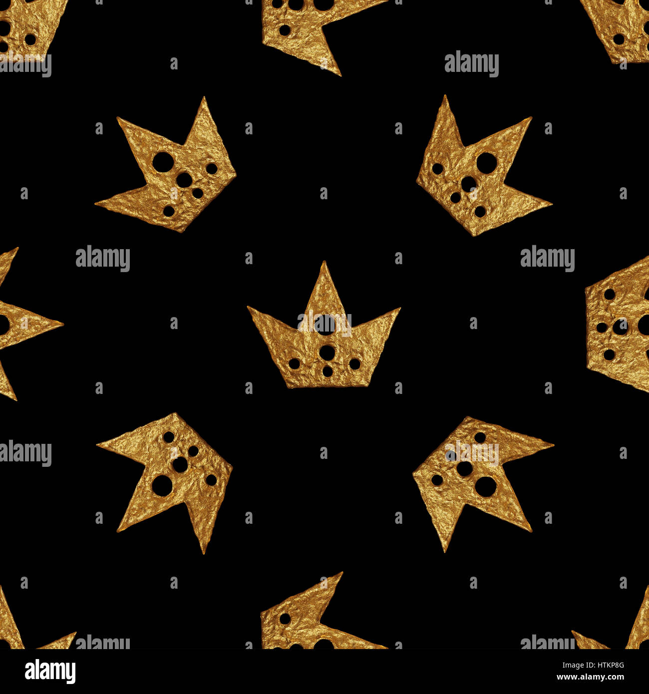 Motif de la Couronne. Peinture à la main de fond transparent. Or Vintage illustration. Banque D'Images