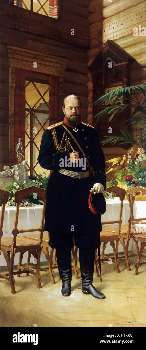 Portrait d'Alexandre III de Russie par N.Dmitriev-Orenburgskiy 1896 Banque D'Images