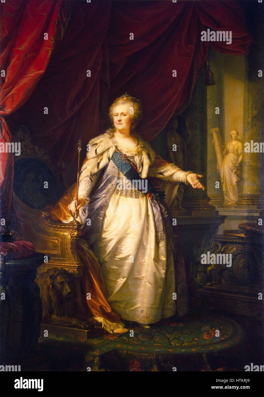 Portrait de Catherine II par J.B.Lampi (1793, Hermitage) Banque D'Images