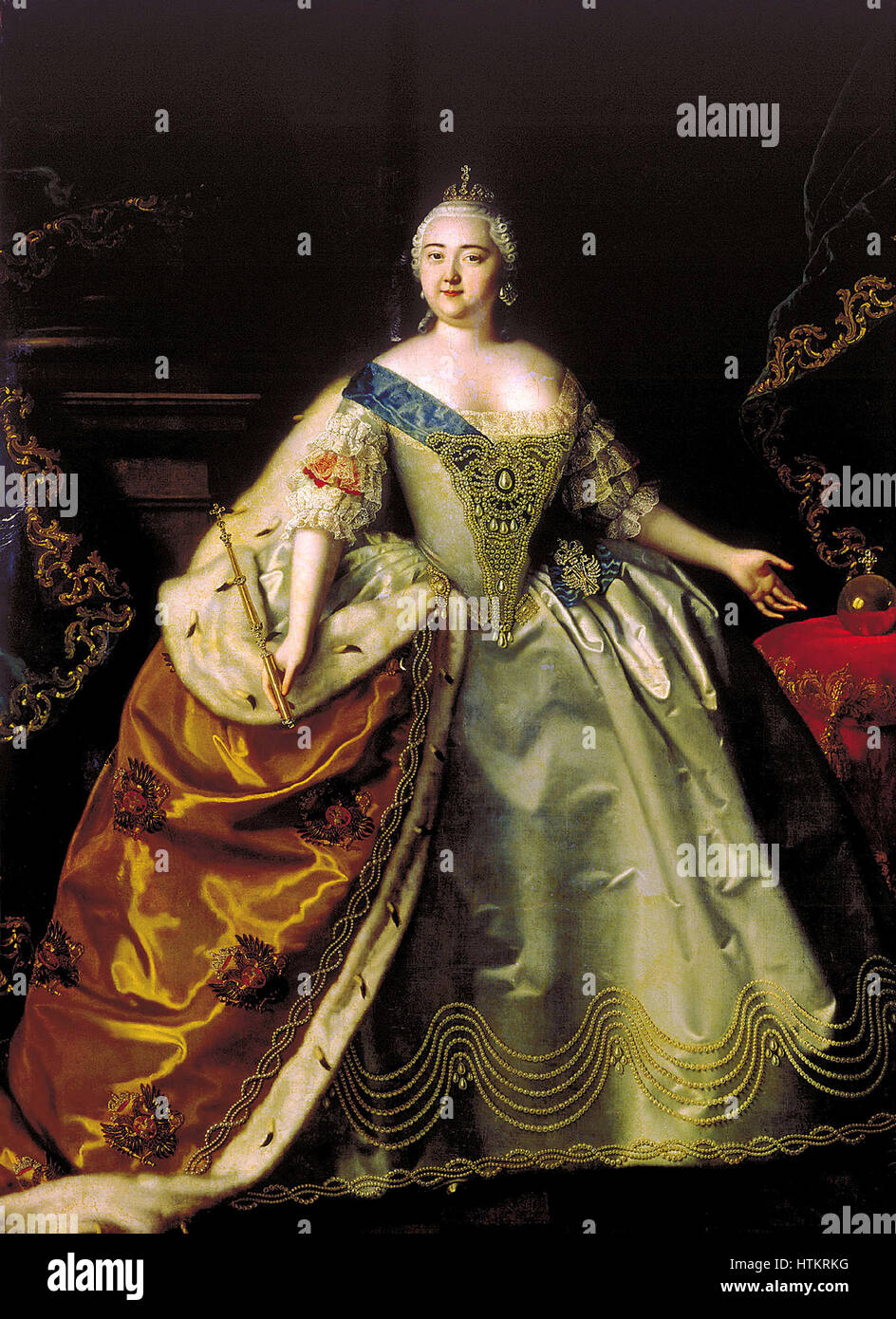 Portrait d'Elisabeth de Russie par L.Caravaque 1750 Banque D'Images