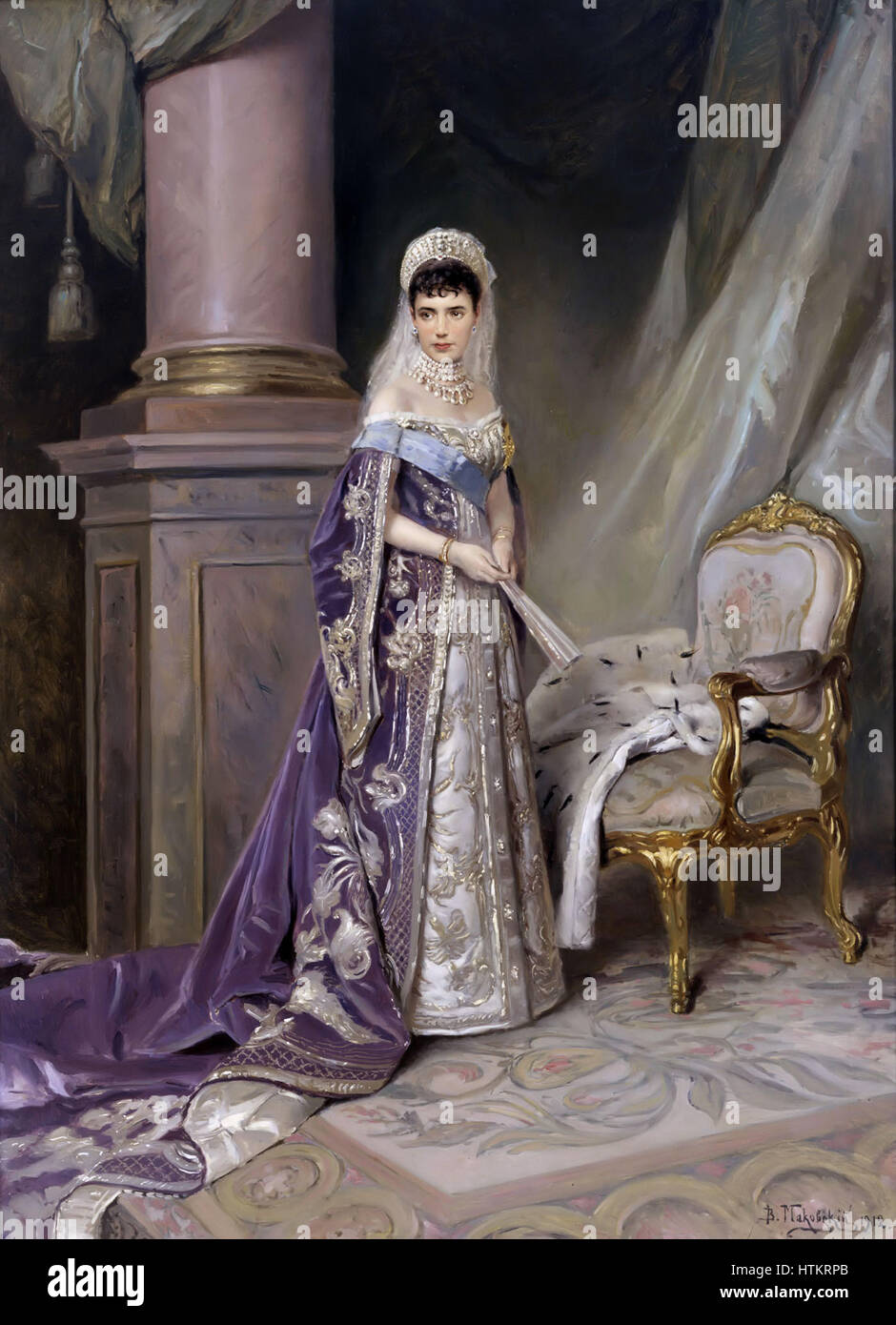 Portrait de Maria Fedorovna par V.Makovskiy 1912 Banque D'Images
