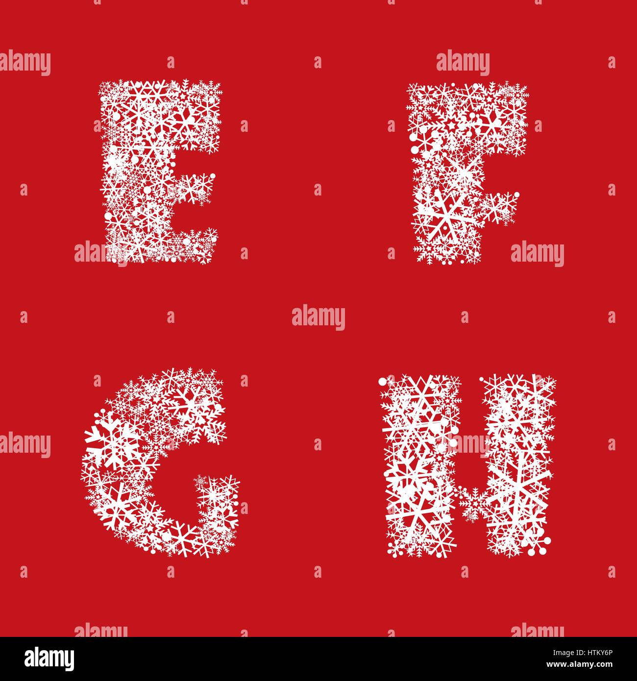 Jeu de l'alphabet de noël décor de vacances d'hiver. lettre latine caractères Illustration de Vecteur