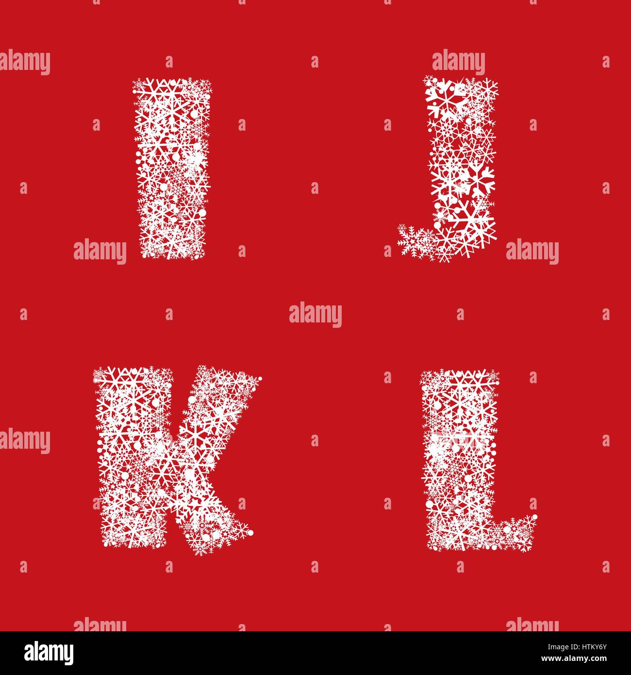 Jeu de l'alphabet de noël décor de vacances d'hiver. lettre latine caractères Illustration de Vecteur