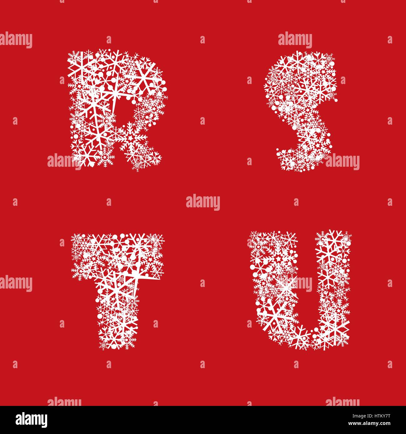Jeu de l'alphabet de noël décor de vacances d'hiver. lettre latine caractères Illustration de Vecteur