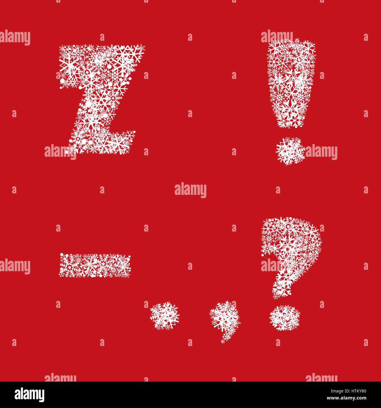 Jeu de l'alphabet de noël décor de vacances d'hiver. lettre latine caractères Illustration de Vecteur