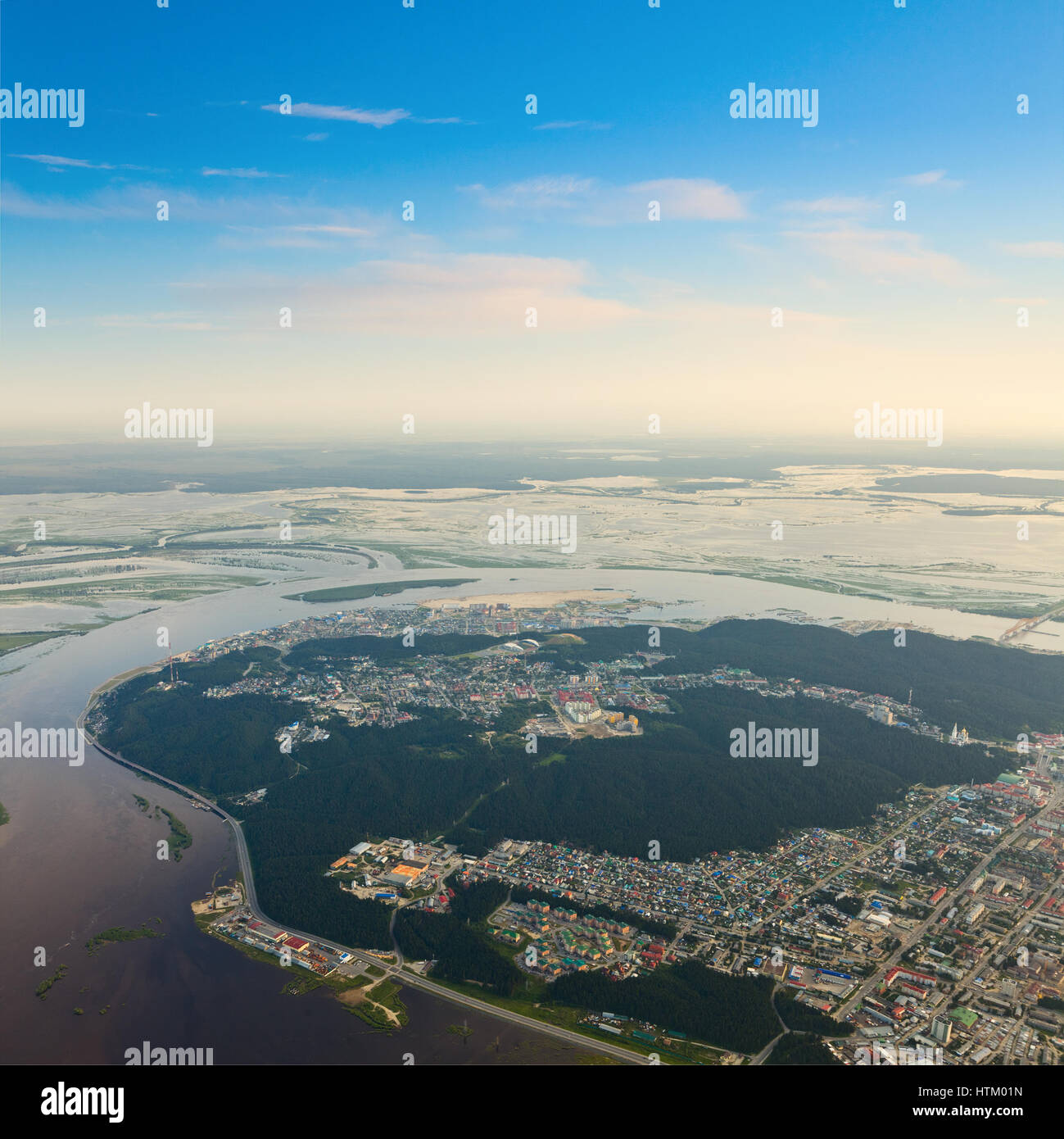 Ville de Khanty-Mansiysk, vue du dessus Banque D'Images