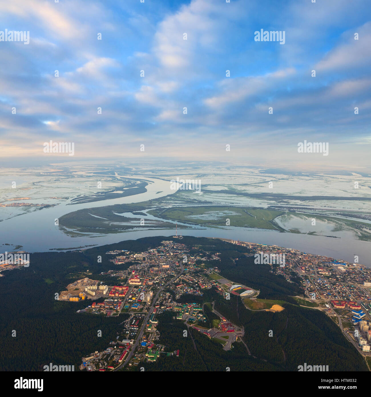 Ville de Khanty-Mansiysk, vue du dessus Banque D'Images