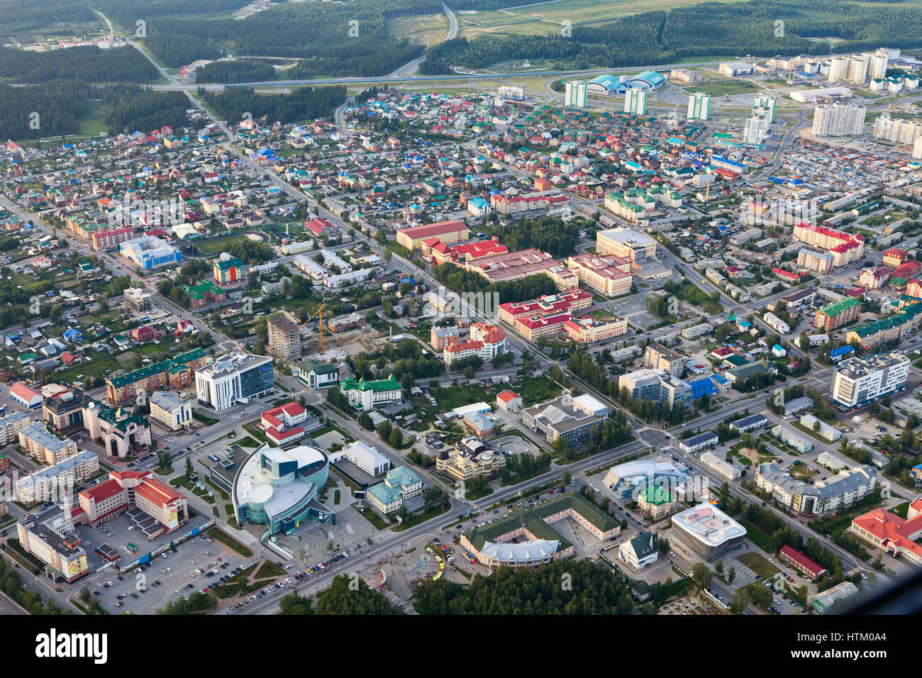 Ville de Khanty-Mansiysk, vue du dessus Banque D'Images