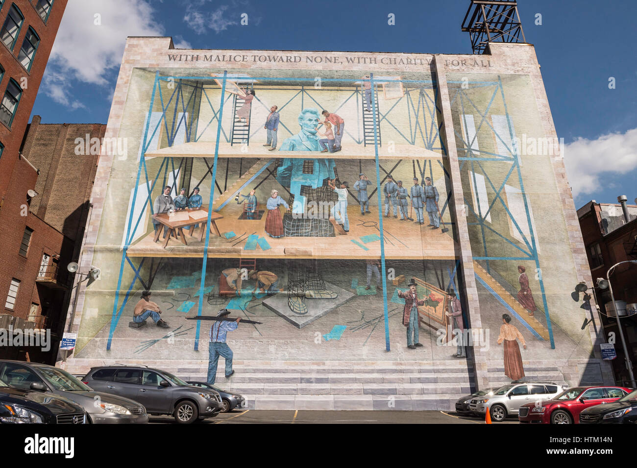 Une progression vers l'égalité, peinture murale par Jared Bader, Philadelphia, Pennsylvania, USA Banque D'Images