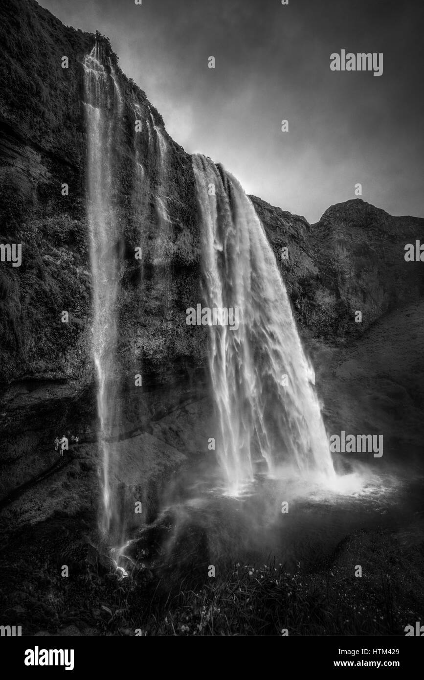 La belle région de la cascade de Seljalandsfoss en Islande. Banque D'Images