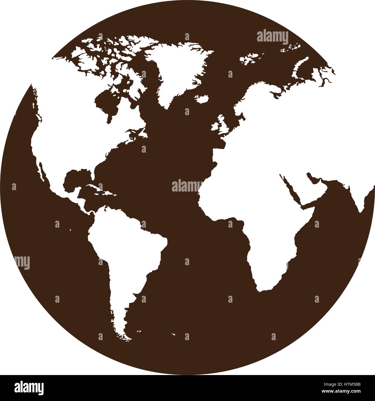 Silhouette carte du monde icône concevoir Illustration de Vecteur