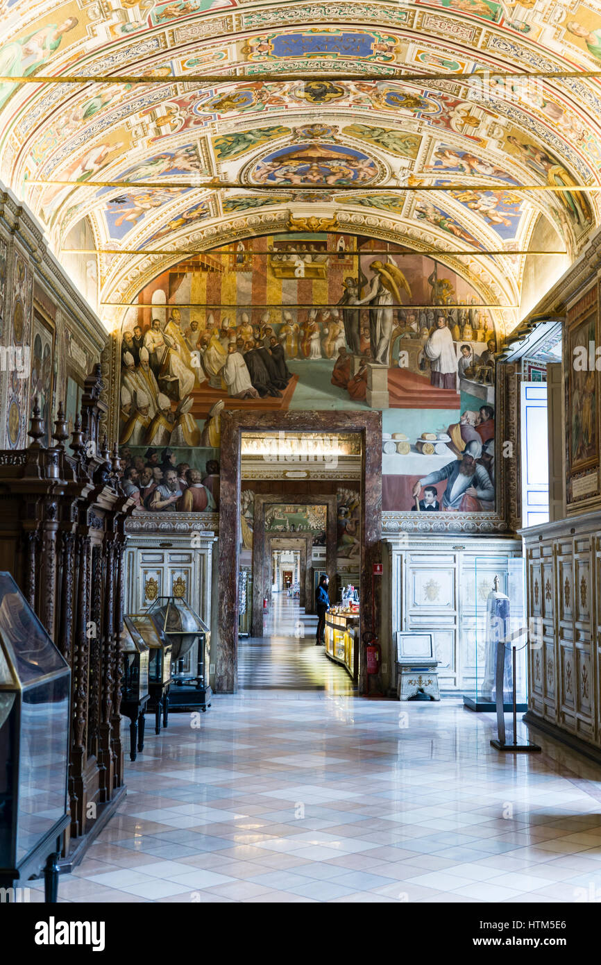 La Bibliothèque apostolique du Vatican (1475).musée du Vatican, Cité du Vatican, Rome, Italie. Banque D'Images