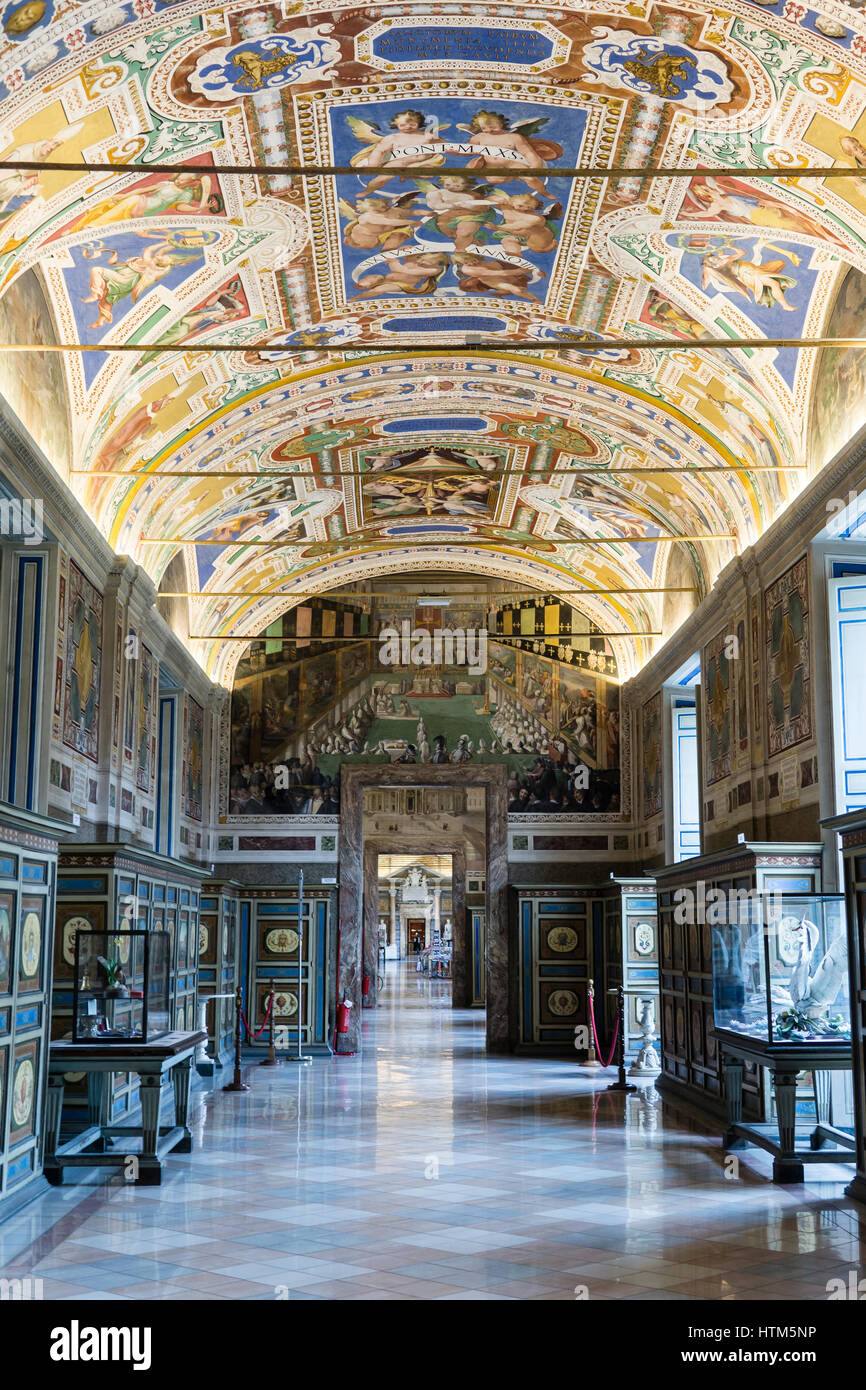 La Bibliothèque apostolique du Vatican (1475).musée du Vatican, Cité du Vatican, Rome, Italie. Banque D'Images