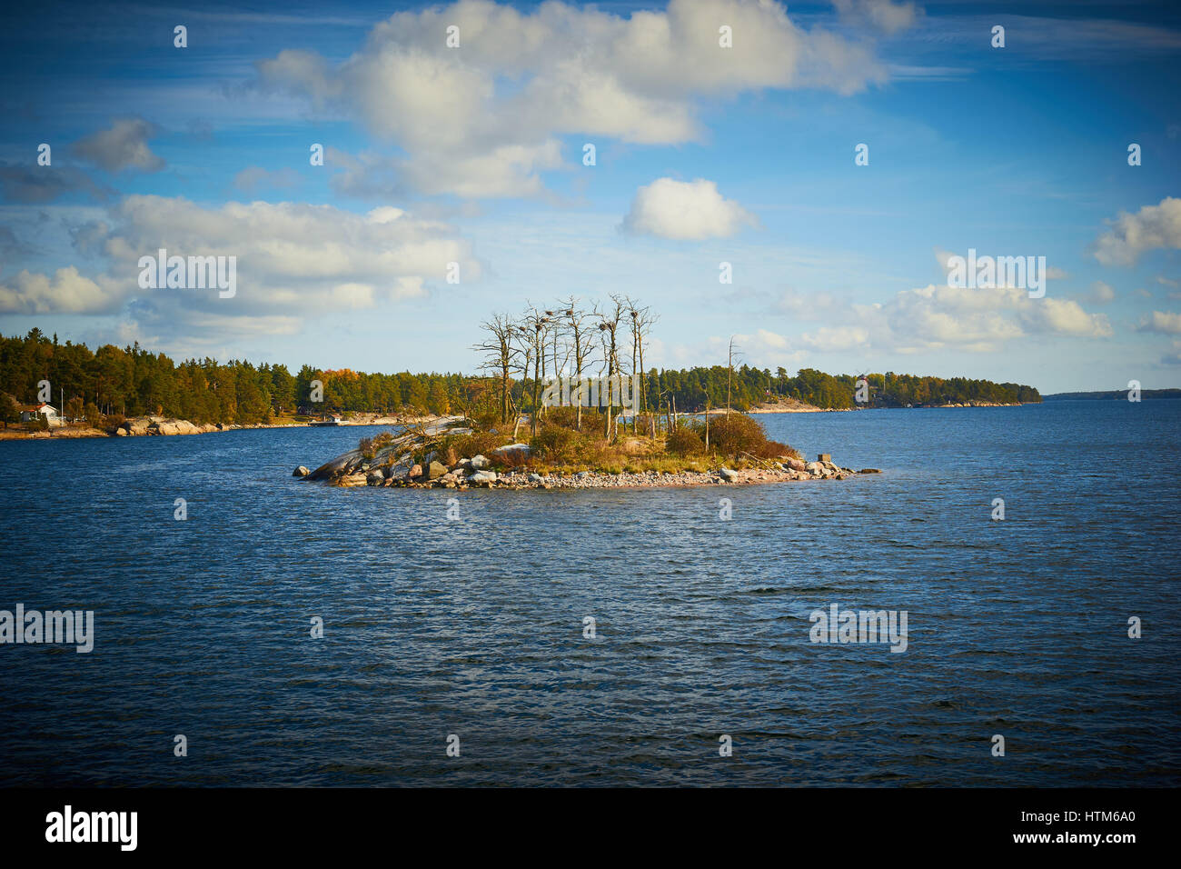 Petite île dans la mer Baltique, l'archipel de Stockholm, Suède, Scandinavie Banque D'Images