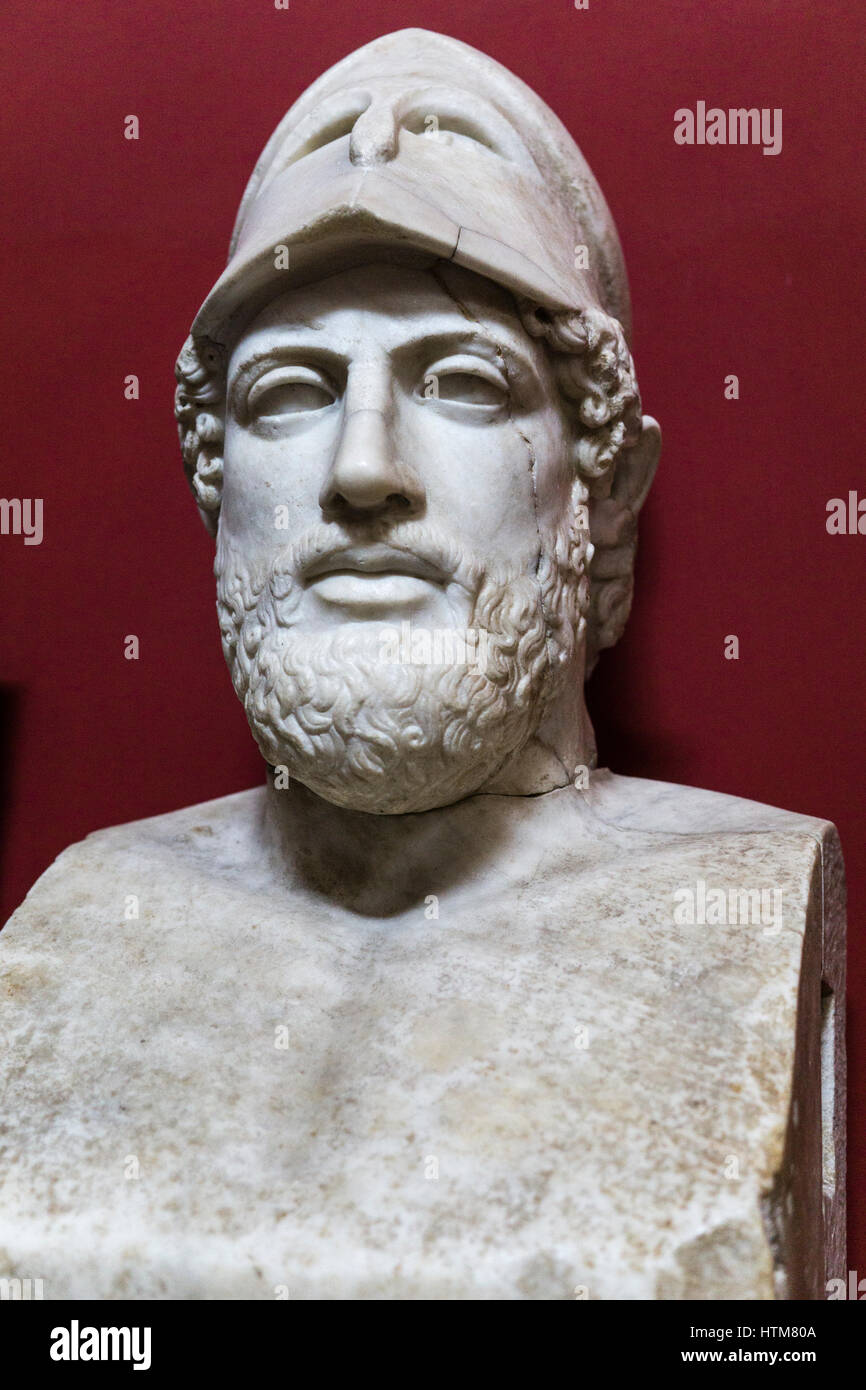 Pio clementino musée de l'art roman,statue de Périclès, musée du Vatican, Rome, Italie. Banque D'Images