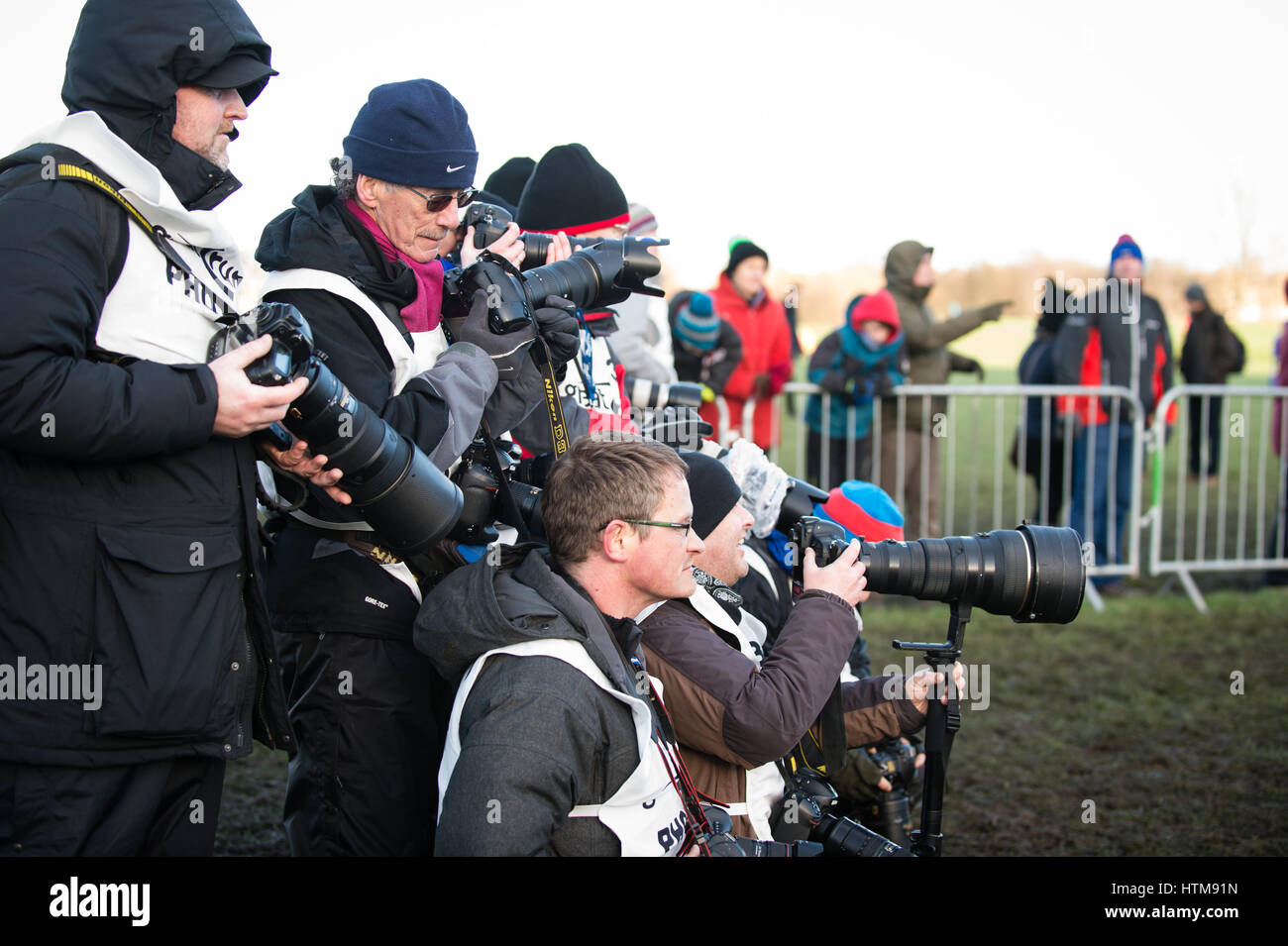 Édimbourg, Écosse, Royaume-Uni, 10 janvier 2015 - divers photographes de presse au Grand Cross Country Édimbourg Run. Banque D'Images