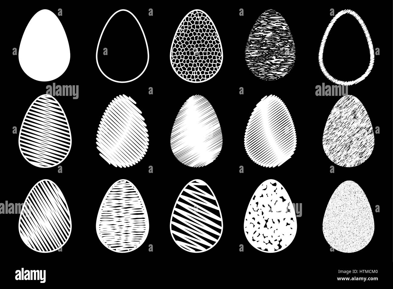 Blanc d'oeuf de Pâques oeuf de Pâques ensemble, résumé Illustration de Vecteur