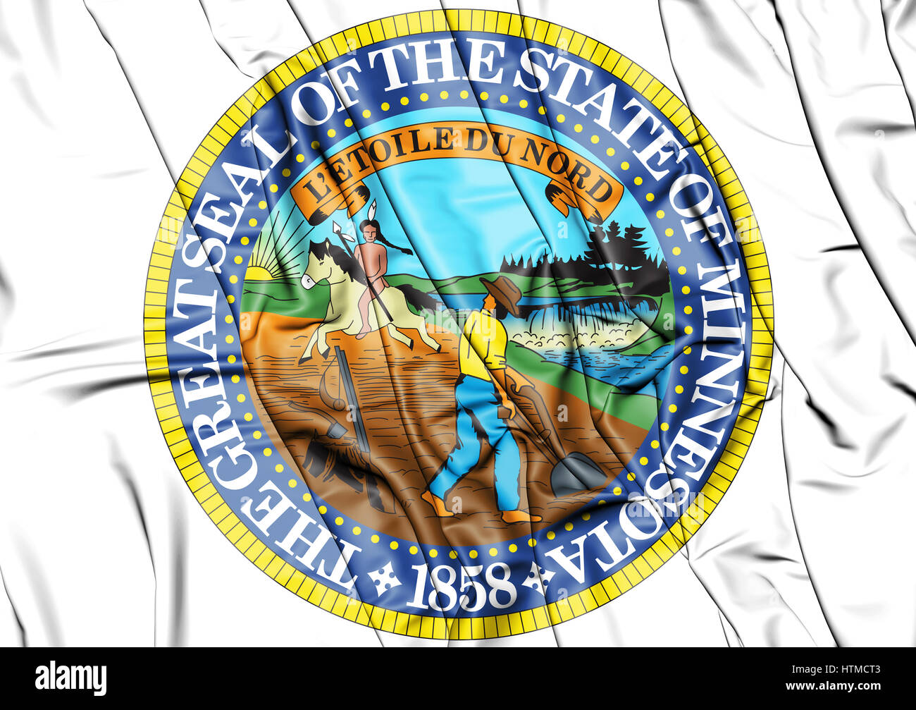 Sceau de l'État du Minnesota, USA. 3D Illustration. Banque D'Images