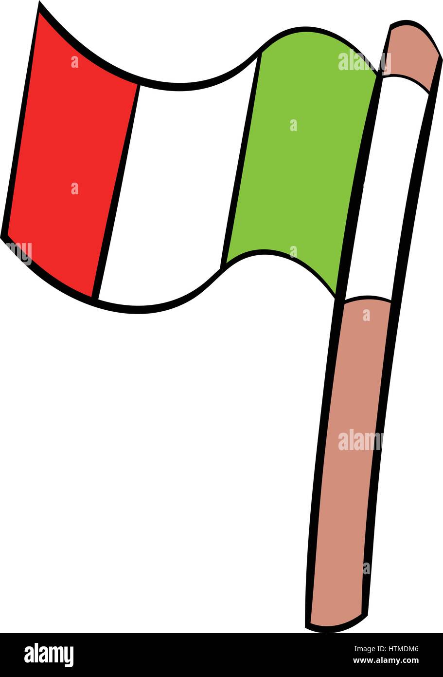 L'icône du drapeau italien cartoon Illustration de Vecteur
