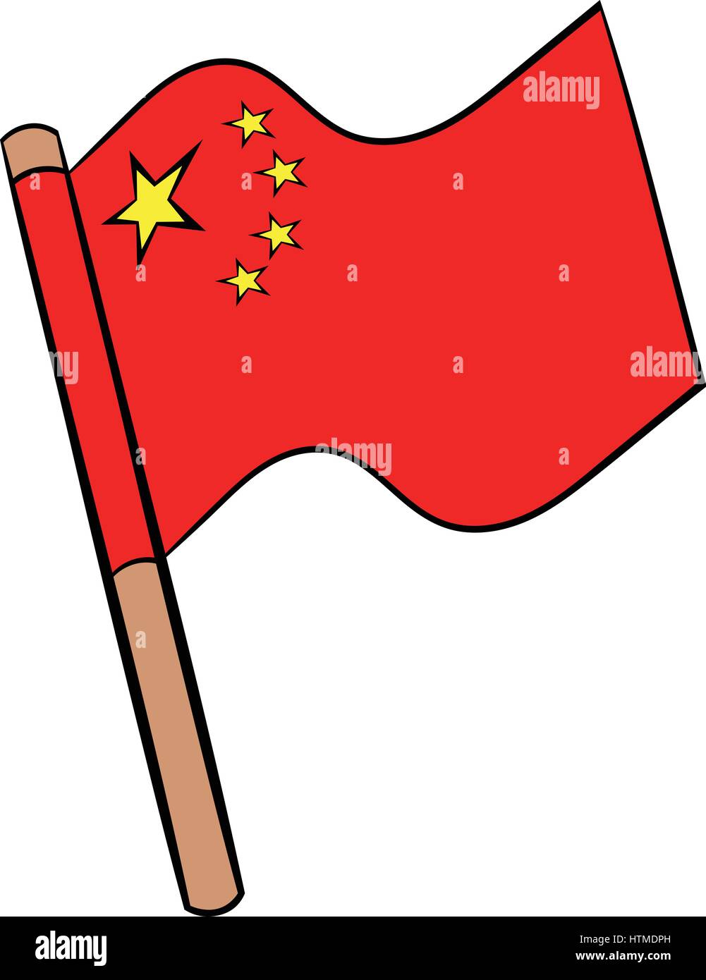 L'icône de drapeau de la Chine cartoon Illustration de Vecteur