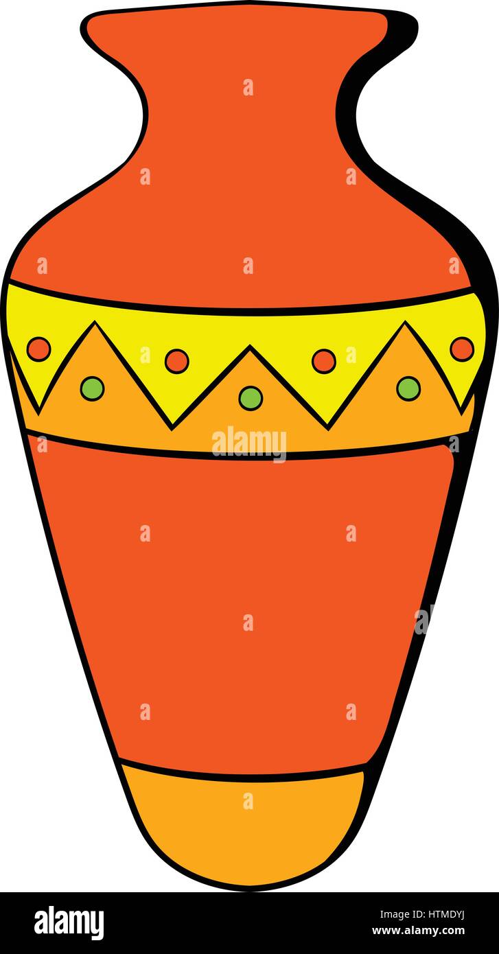 L'icône cartoon vase égyptien Illustration de Vecteur