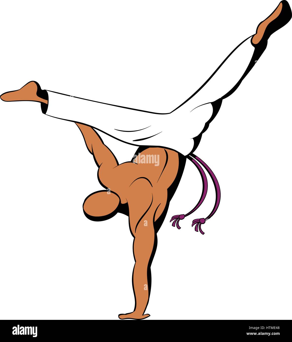 Icône danseur de Capoeira cartoon Illustration de Vecteur