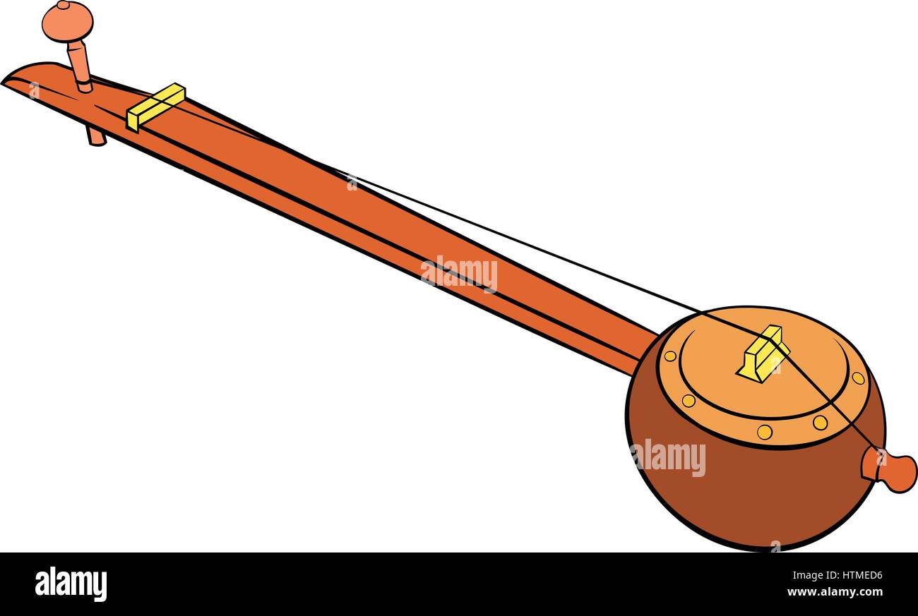 L'icône traditionnelle indienne ektara cartoon Illustration de Vecteur
