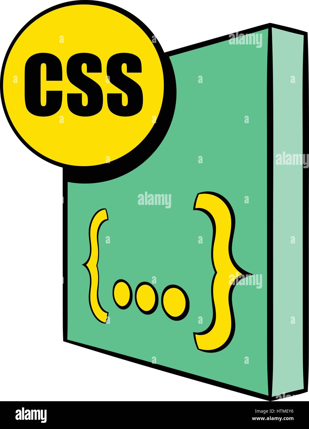 L'icône de fichier CSS cartoon Illustration de Vecteur