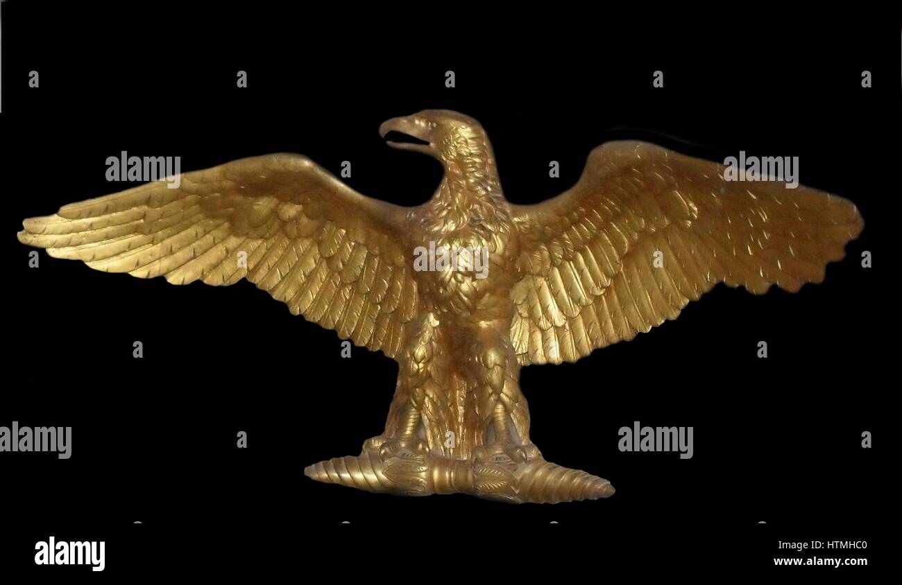 REPRODUCTION D'UNE AIGLE DE DRAPEAU, modèle 1804, Premier Empire