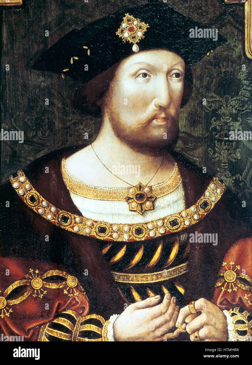 Henry VIII (1491-1547) Roi d'Angleterre et d'Irlande de 1509. Portrait anonyme c 1520. Banque D'Images