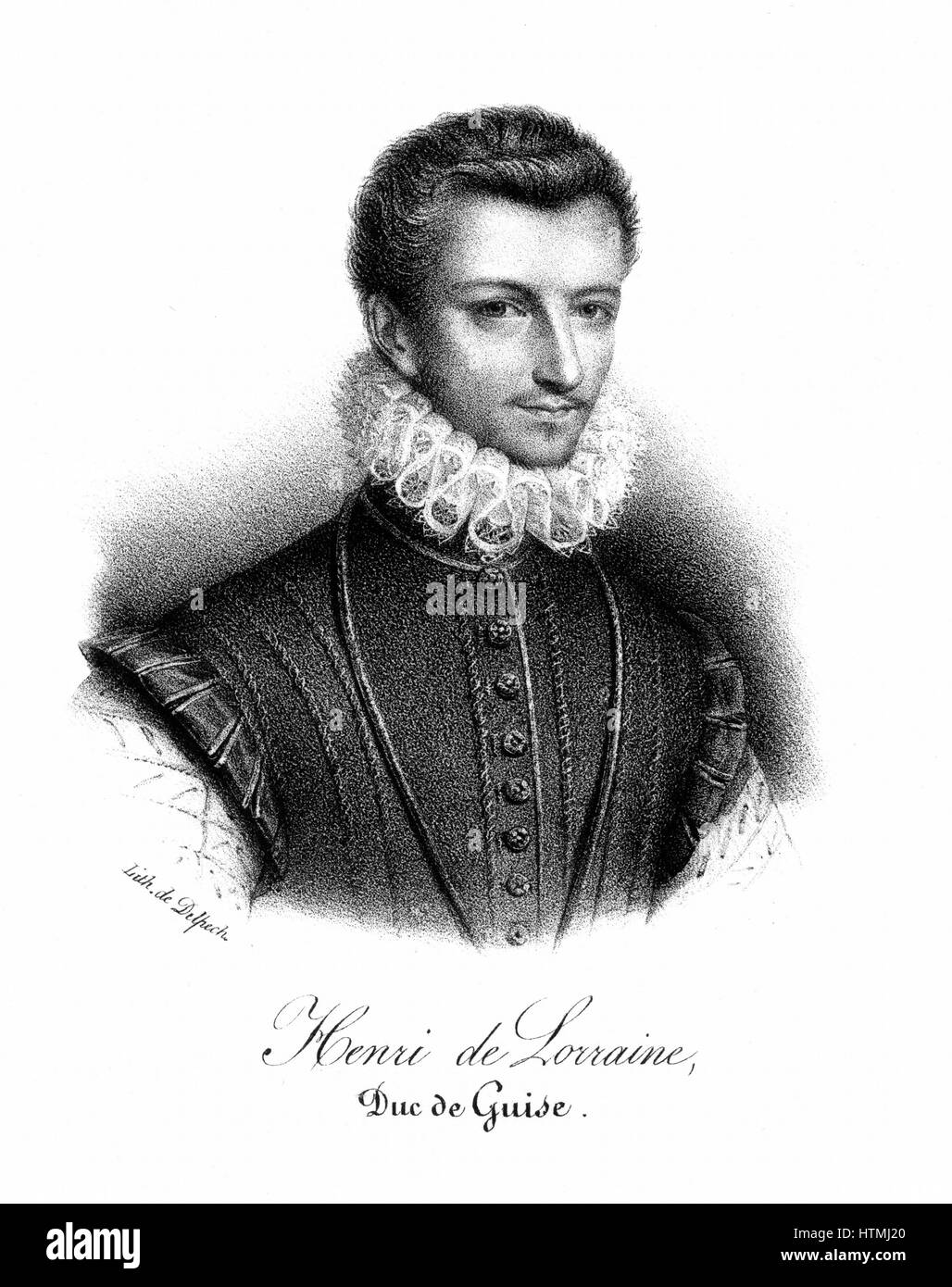 Henry de Lorraine, 3e duc de Guise (1550-88) soldat français et homme d'État. L'un des instigateurs du massacre de St Bartholemew, 23 août 1572. Assassiné sur ordre d'Henri III, en date du 23 décembre 1588. Lithographie c1820. La couleur. Banque D'Images