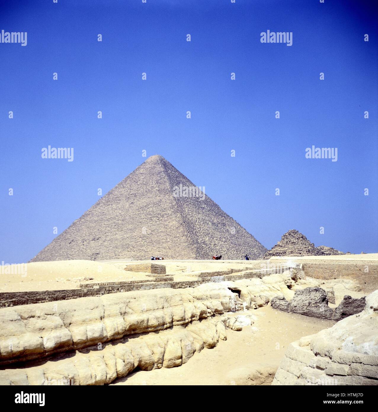 Pyramide de Gizeh. Pyramides l'une des Sept Merveilles du Monde Banque D'Images