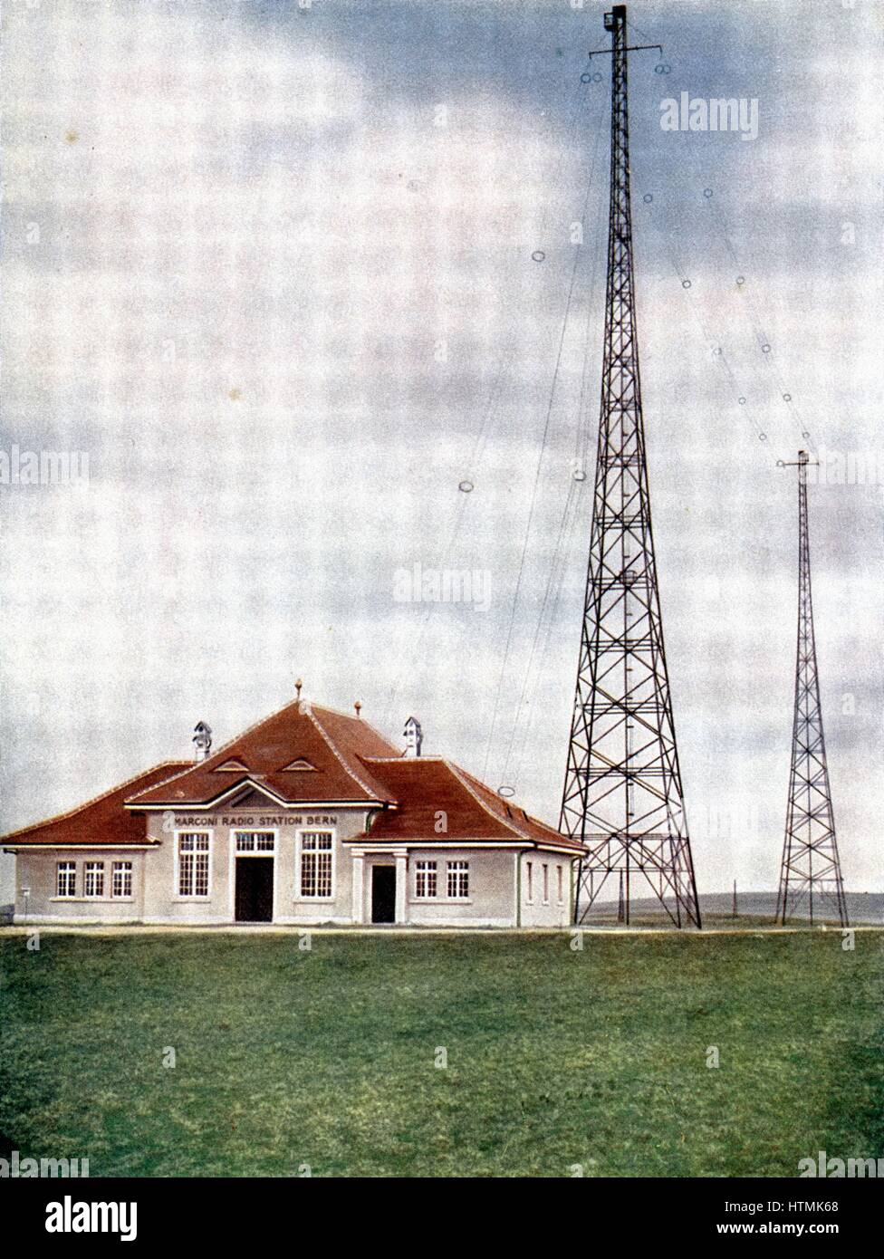 La station de radio Marconi à Berne, ondes longues. Illustration c1925 Banque D'Images