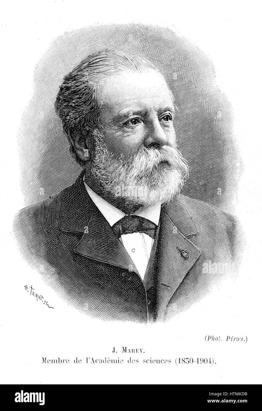Etienne Jules Marey (1830-1903), physiologiste français. Pionnier de la cinématographie. Gravure, 1904 Banque D'Images