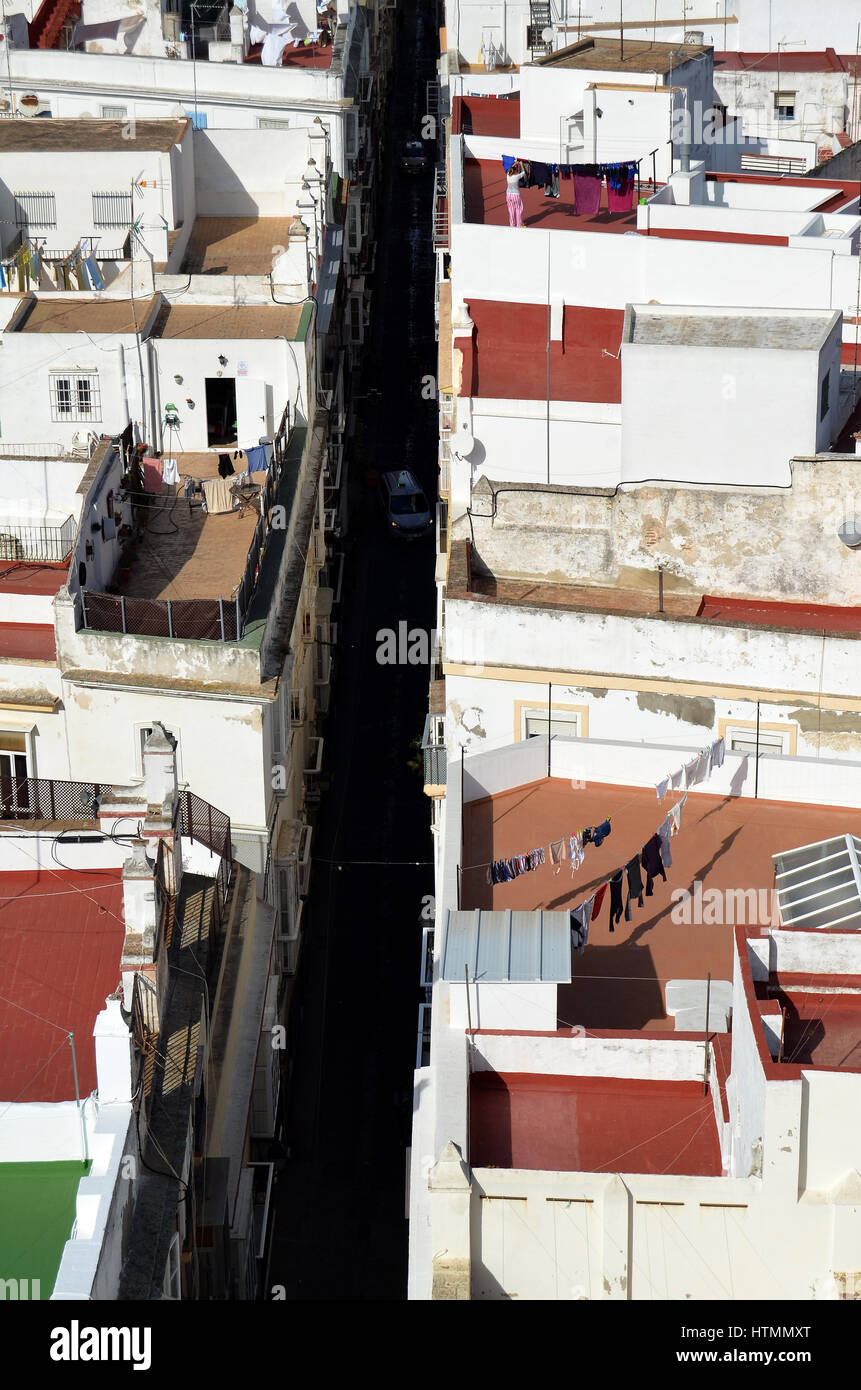 Blick vom Torre Tavira auf Cadiz Banque D'Images