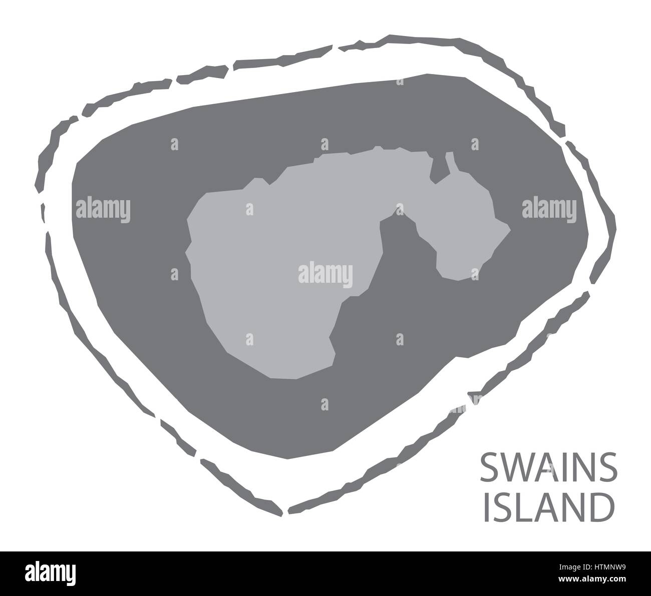 L'île de Swains Samoa Américaines site gris illustration silhouette Illustration de Vecteur