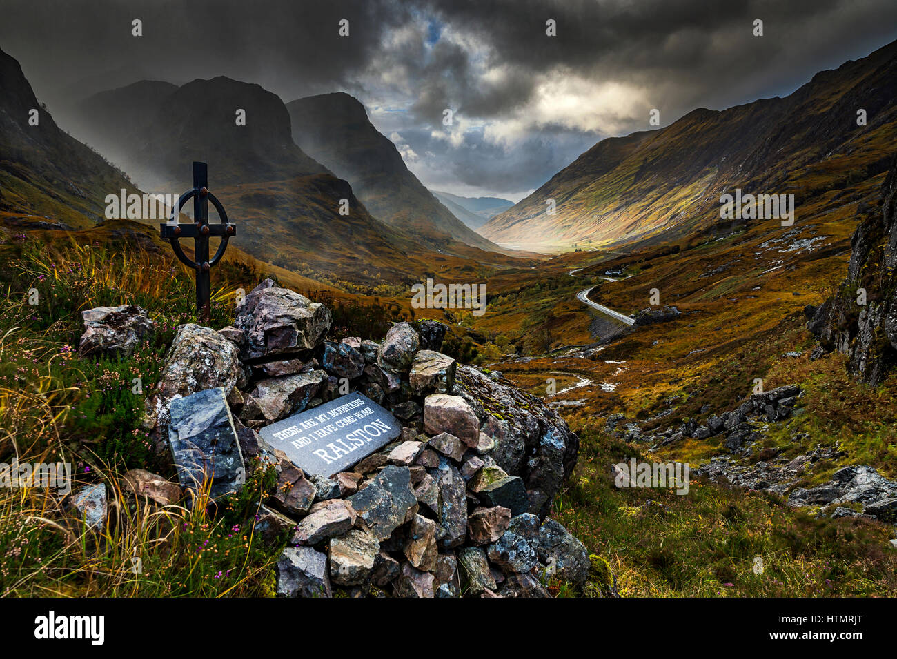 Ralston Cairn et trois Sœurs, Glen Coe, Ecosse Banque D'Images