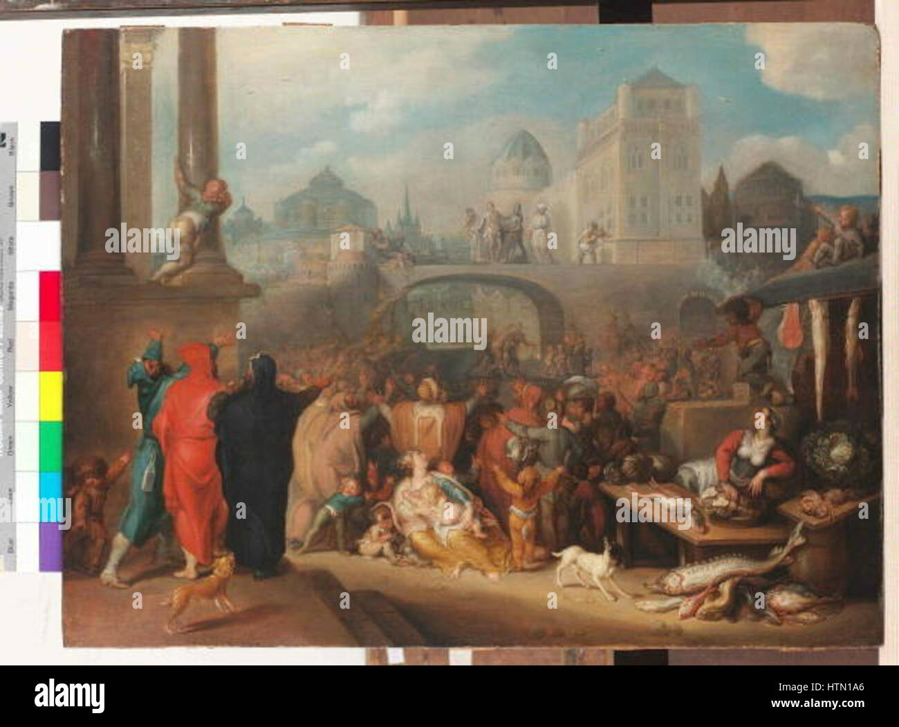 Simon de Vos - Kristus ukazovan lidu Banque D'Images