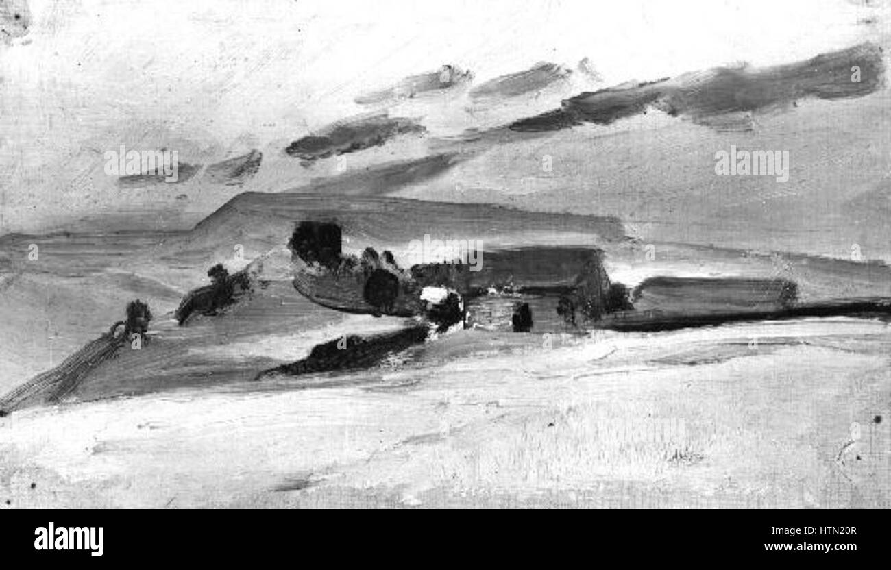 « Studie zimni krajiny PRI zapadajicim slunci » de Karel Liebscher est une étude de paysage hivernal, mettant en évidence un coucher de soleil sur un terrain enneigé. L’œuvre capture l’atmosphère sereine de l’hiver avec un éclairage doux et des tons de couleurs subtils, reflétant la maîtrise de Liebscher dans la peinture paysagère et les effets atmosphériques. Banque D'Images