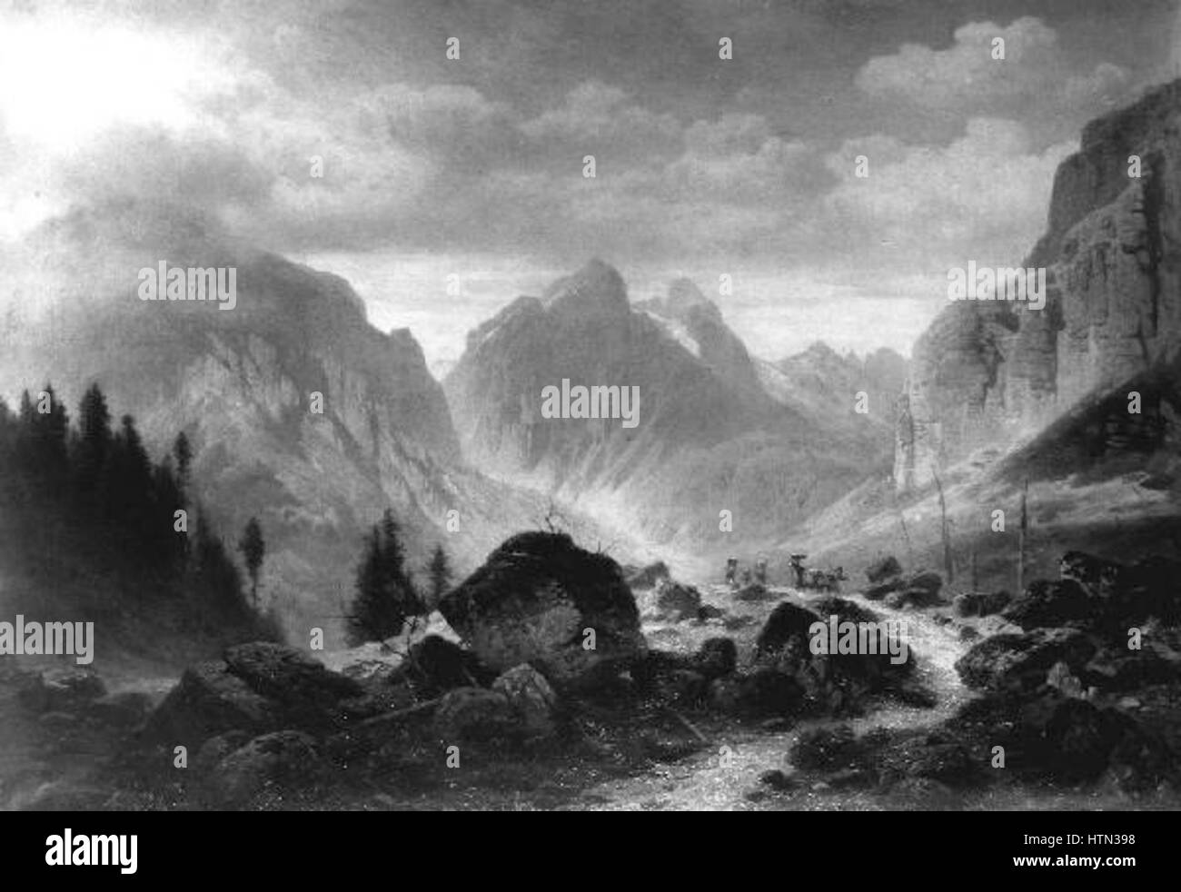 Johann Rudolf Koller 1828-1905 - Alpske lomolen Banque D'Images