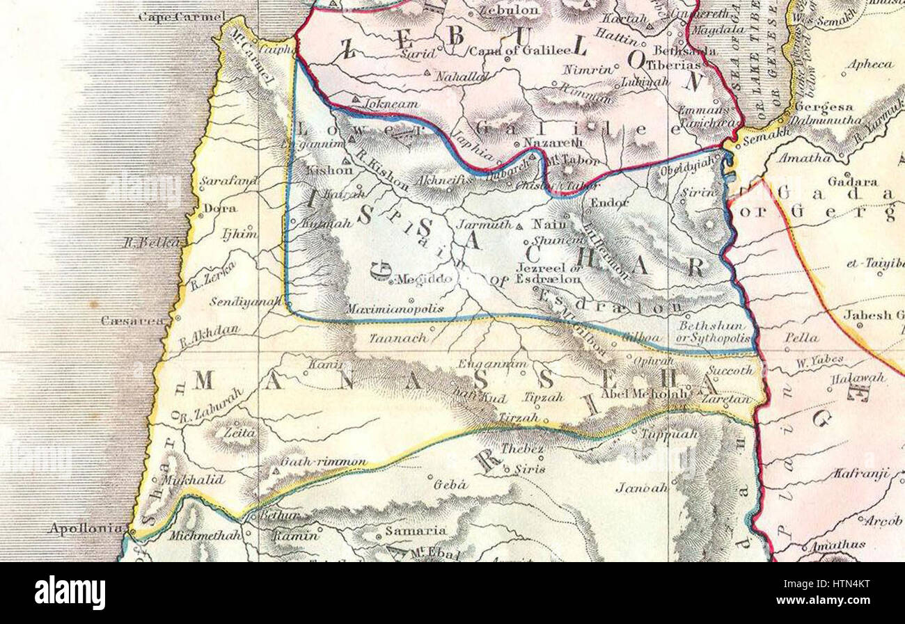 Manassé. 1852 Philip Site de Palestine - Israël - Terre Sainte - Geographicus - Palestine-philip-1852 Banque D'Images