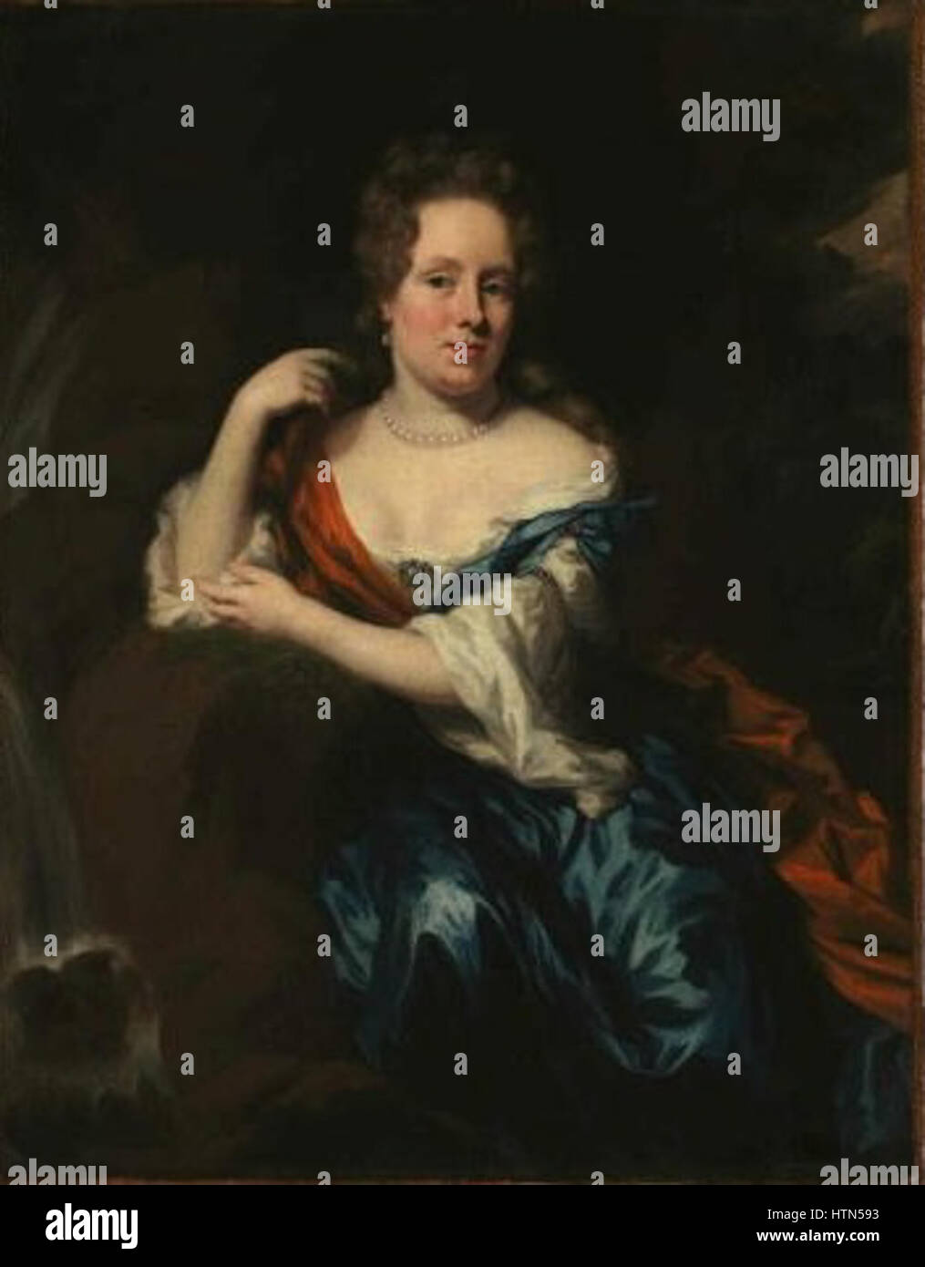 'Podobizna damy' de Nicolaes Maes est un portrait raffiné d'une dame, peint avec une attention particulière aux détails fins de ses vêtements et de son expression. La peinture capture l’élégance et la grâce typiques des portraits hollandais du XVIIe siècle, soulignant le statut et la personnalité du sujet. L'œuvre est remarquable pour son pinceau lisse et l'utilisation subtile de la couleur. Banque D'Images