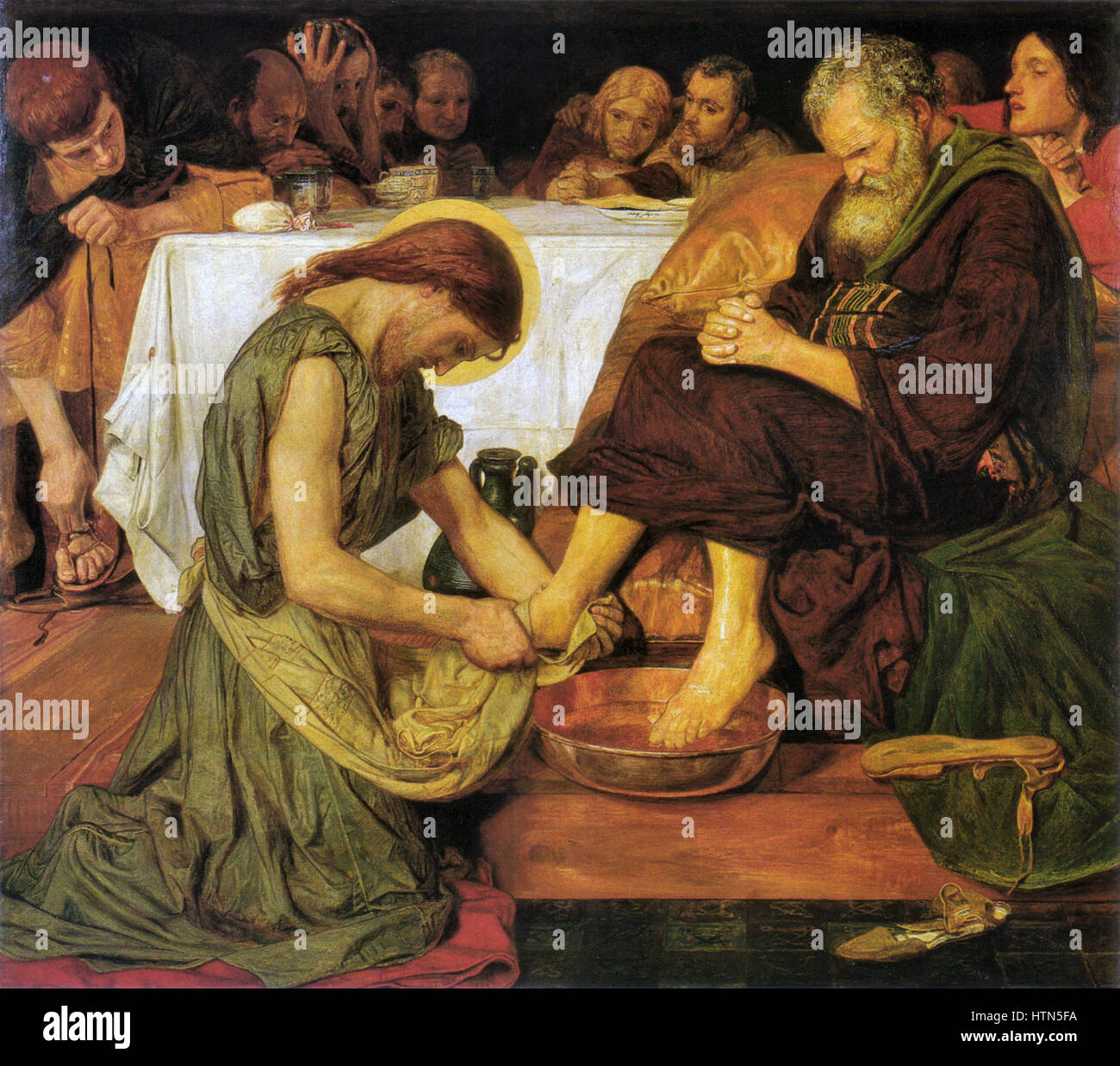 Jésus lave les pieds de Pierre Banque D'Images