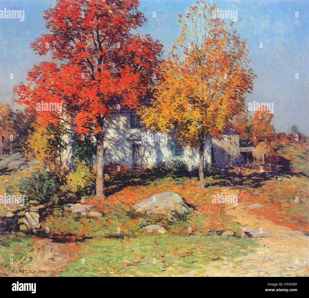 Willard Metcalf - Octobre Banque D'Images