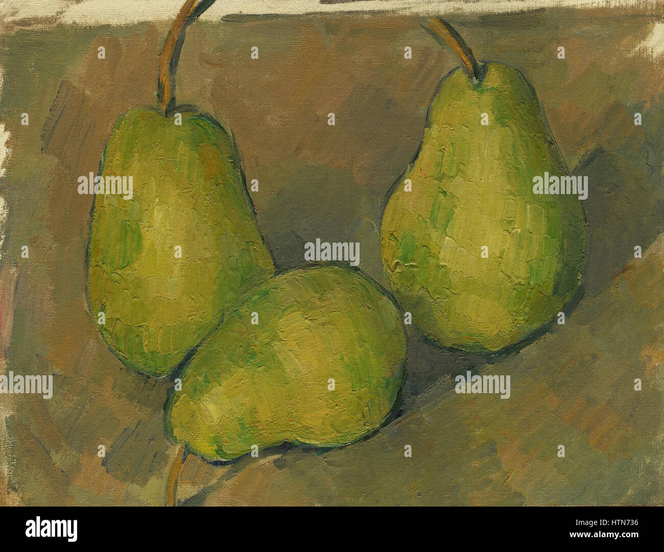 Trois poires, une peinture à l'huile sur toile de Paul Cézanne, un artiste post-impressionniste français, créée entre 1878 et 1879. Banque D'Images