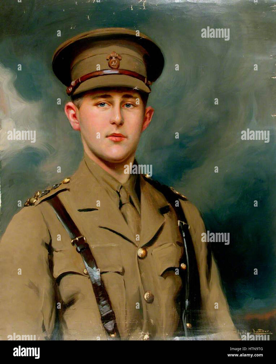 Le portrait de l'officier Fusilier de Northumberland capture un officier militaire britannique du XIXe siècle. La peinture met en valeur l’uniforme et le grade de l’officier, reflétant l’importance de l’armée britannique à l’époque victorienne. Banque D'Images